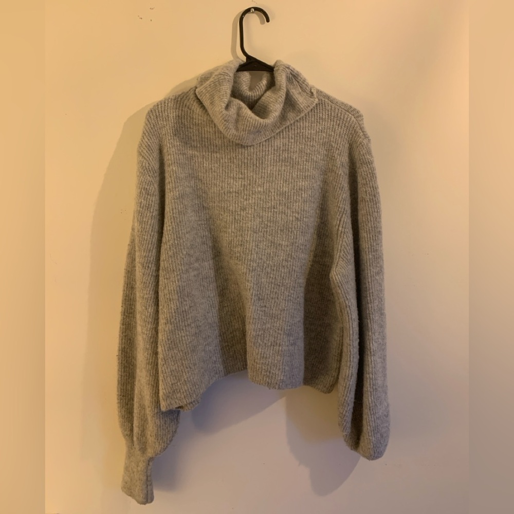 Women’s Topshop Grey turtleneck sweater L - Picture 1 of 2